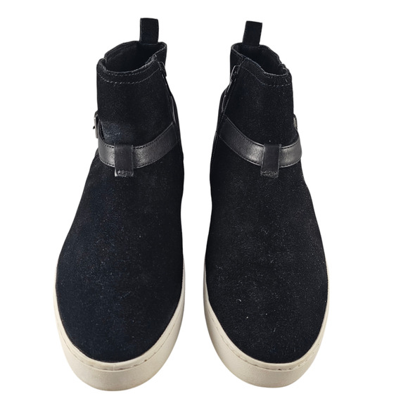 Vionic Ankle Boot Sneakers Women's Size 9.5 Black Mitzi Suede Comfort Strappy - Picture 2 of 13
